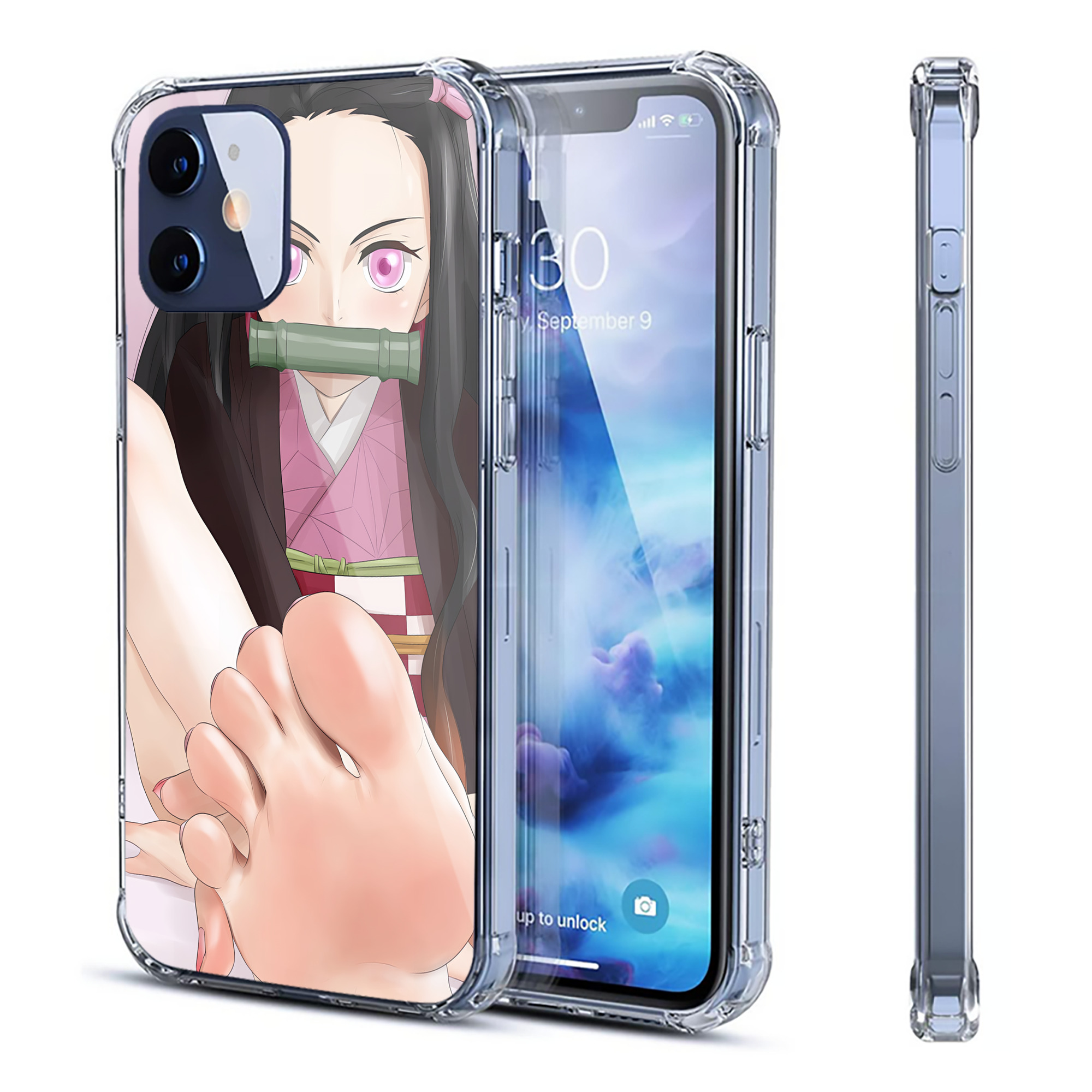 （画像用） 鬼滅の刃（きめつのやいば）竈門 禰󠄀豆子／かまど ねずこ Kamado Nezuko 【iPhone 12シリーズ対応】透明スマホケース（クリアソフトケース）